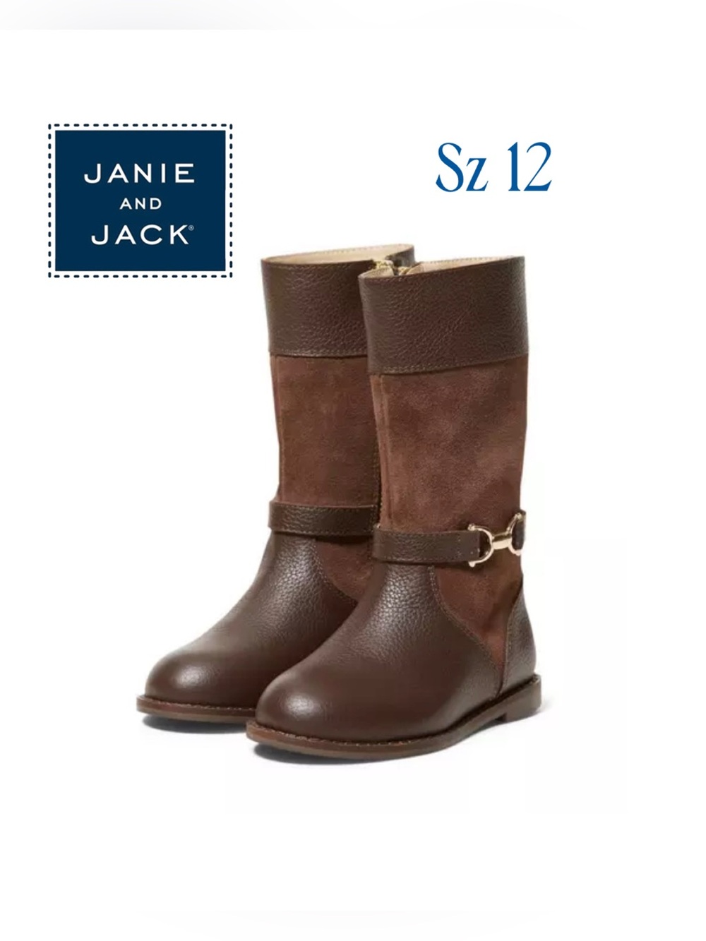 JJ Janie and Jack Sz 12 Leather Riding Boot brown